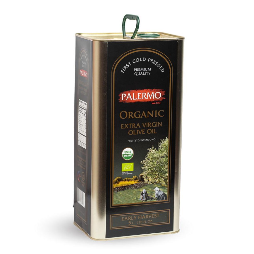Palermo Organic Extra Virgin Olive Oil Tin 5 Liter