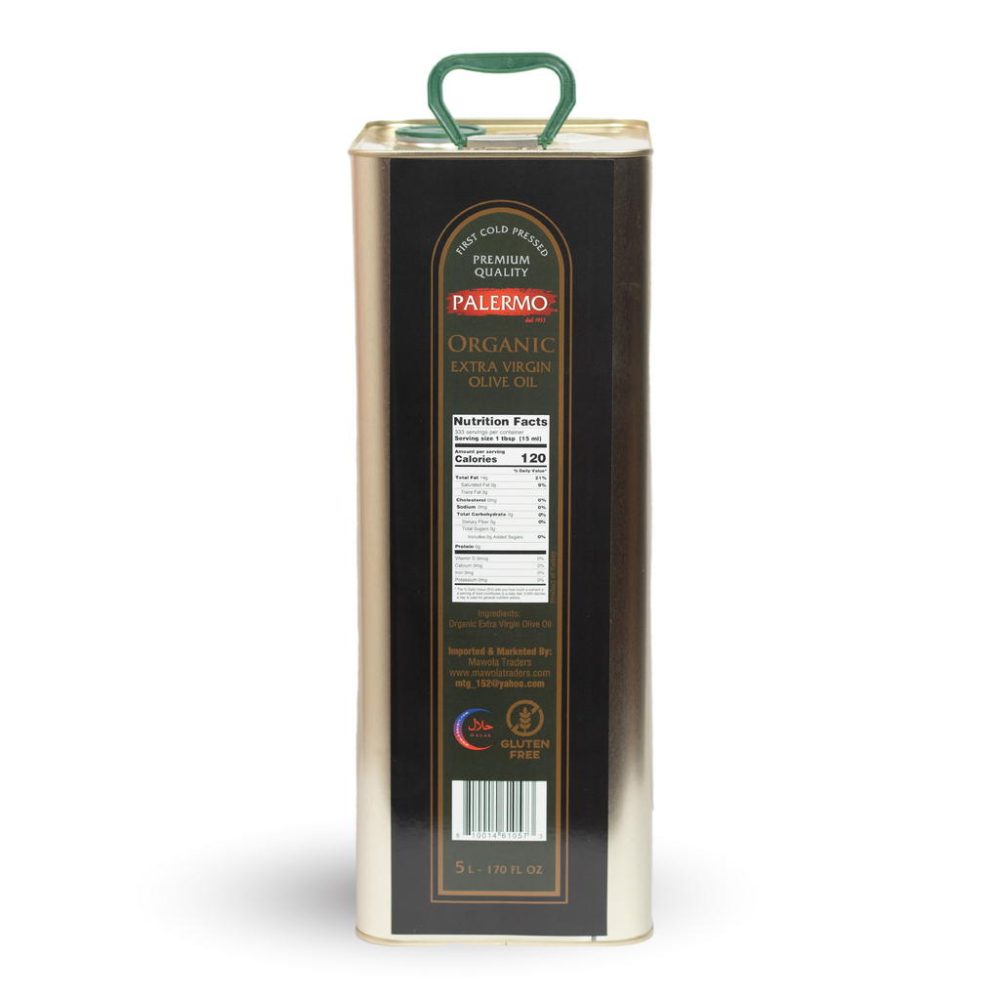 Palermo Organic Extra Virgin Olive Oil Tin 5 Liter - Image 2